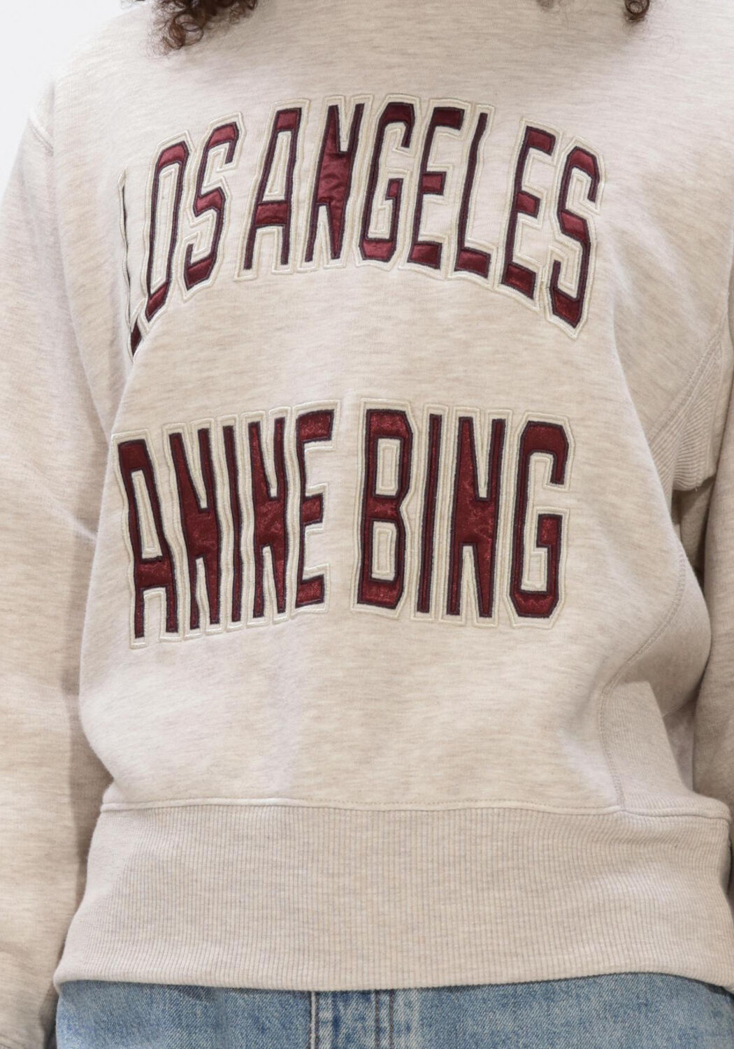 Zand ANINE BING Sweater HARRY SHRUNKEN SWEATSHIRT LA OATMEAL MELANGE - large
