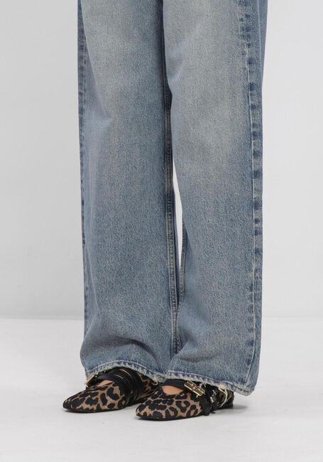 Bruine GANNI Ballerina's SUE TRIPLE BALLERINA FLOCKED DENIM PRINTED - large