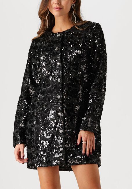 Zwarte SECOND FEMALE Mini jurk FLAKES DRESS - large