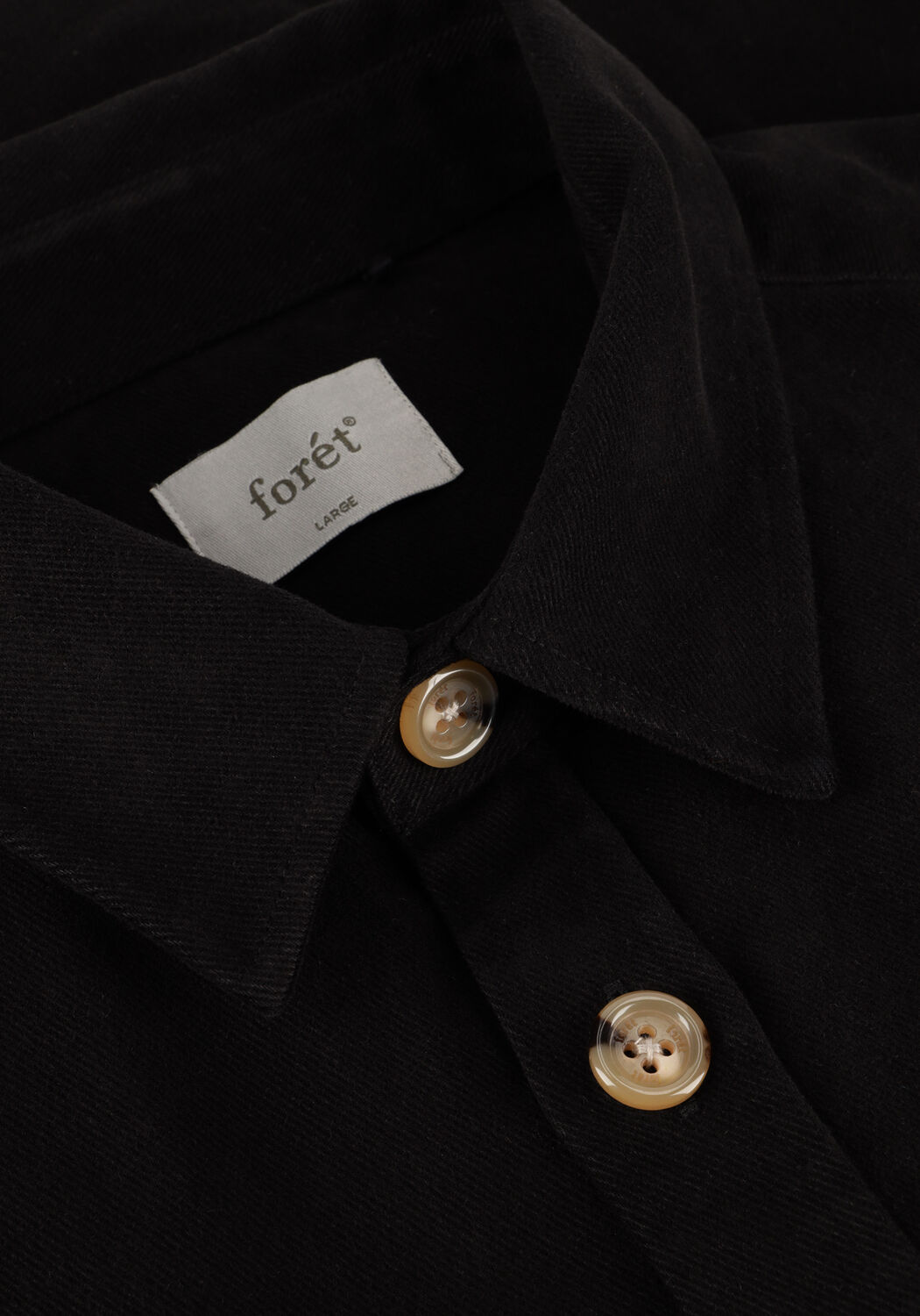 Zwarte FOR&Eacute;T Overshirt FELLOW TWILL SHIRT - large