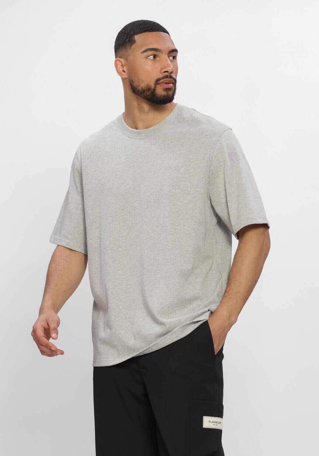 Grijze AMI PARIS T-shirt QUOTA -BIG ADC EMBOSSED TSHIRT - large