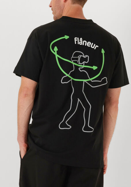 Zwarte FLANEUR Polo / T-shirt VISION GRAPHIC T SHIRT - large