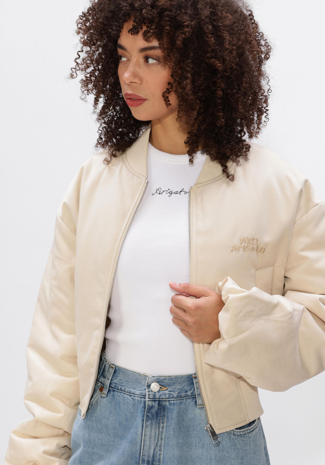 Beige AXEL ARIGATO Jack LOLA BOMBER JACKET - large