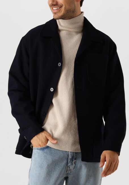 Donkerblauwe FORÉT Jack LODGE WOOL JACKET - large