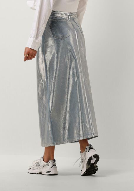 Lichtblauwe CO'COUTURE Maxirok FOIL DENIM SKIRT - large
