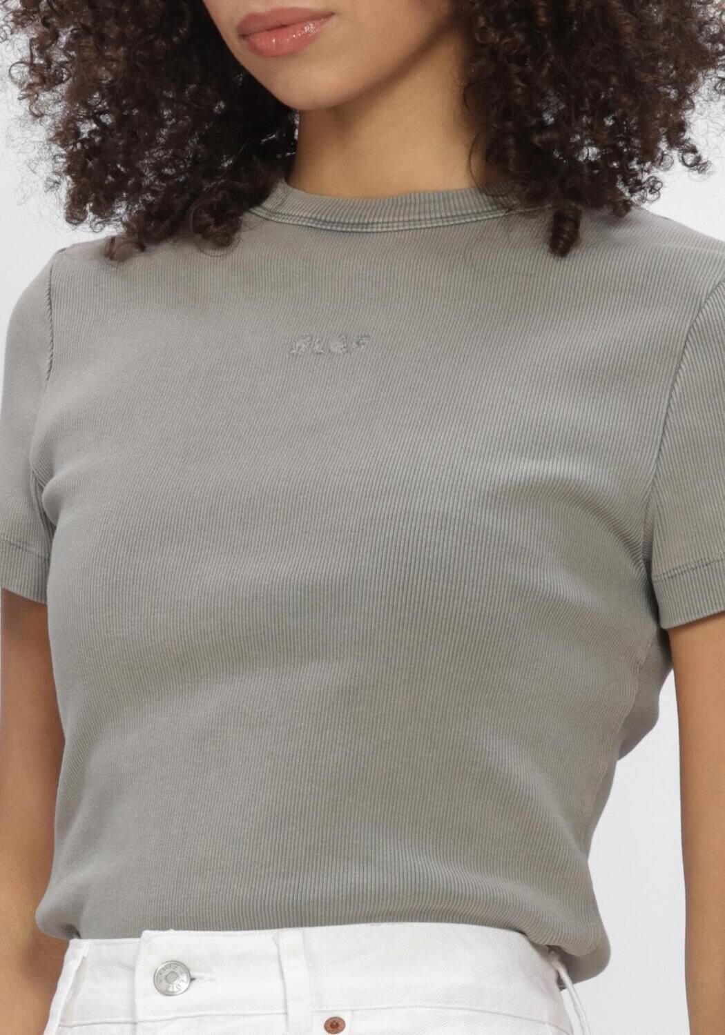 Grijze OLAF HUSSEIN T-shirt ESSENTIAL WASHED TEE - large