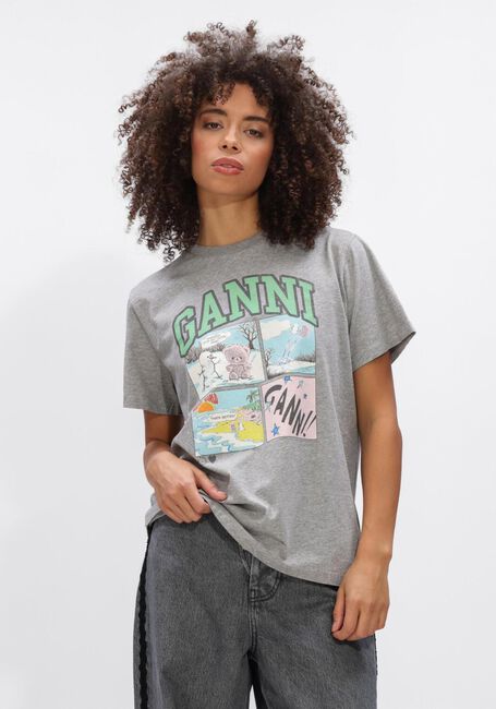 Grijze GANNI Tops & T-shirts BASIC COTTON JERSEY BEAR COMIC TEDDY - large