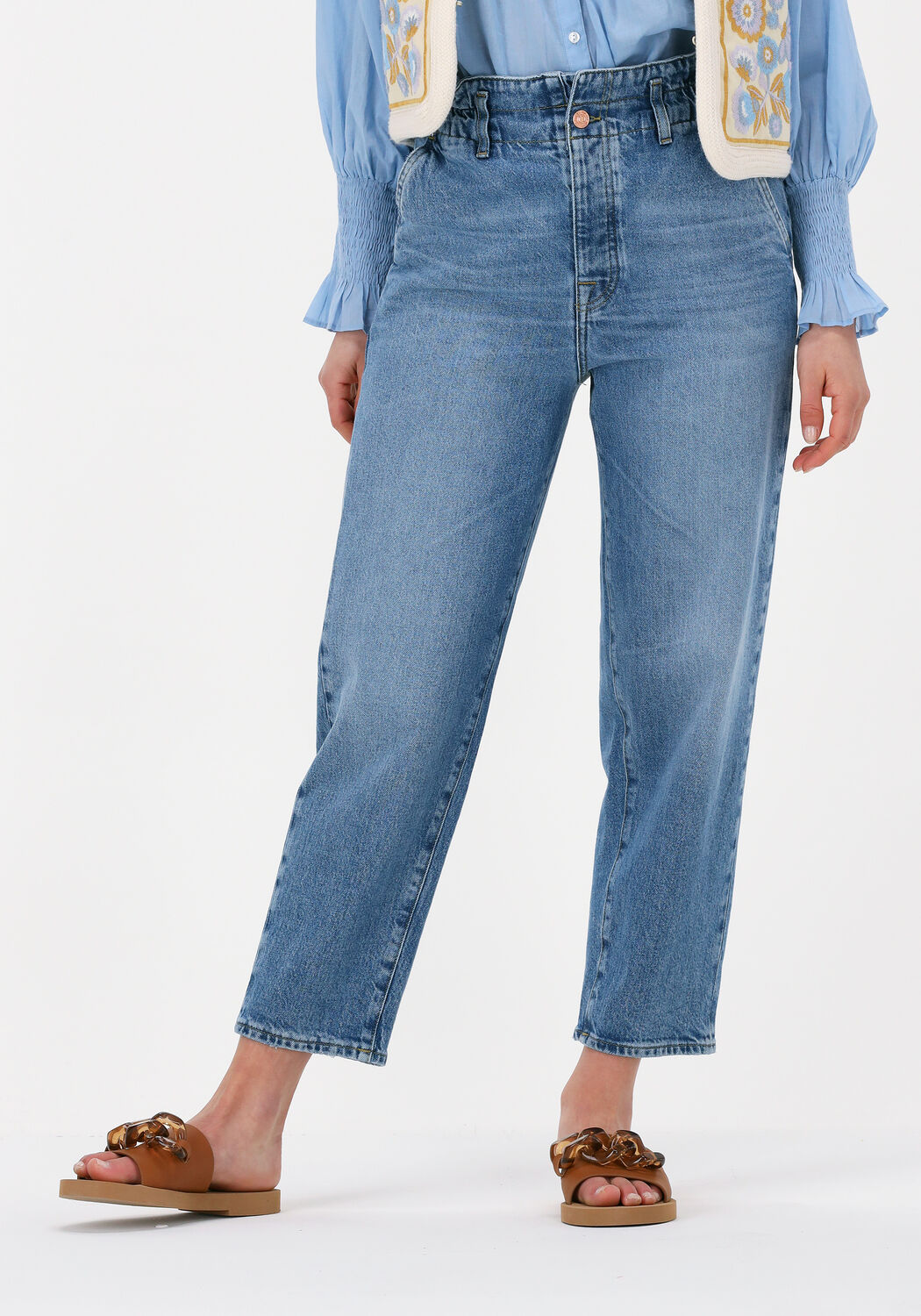 7 for all Mankind Mom Jeans Dames Ease Dylan, Maat: 27, Kleur: Blauw