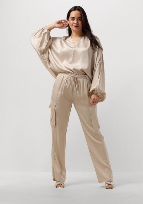 Beige RESORT FINEST Blouses SATIN BALLOON BLOUSE - large