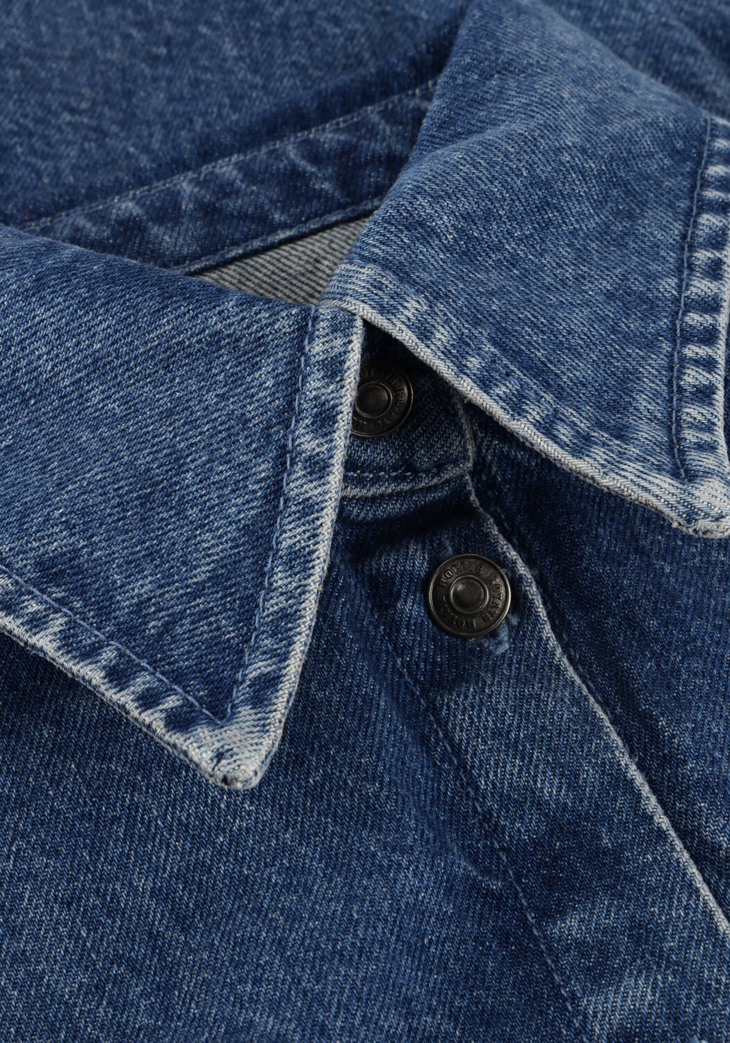 Blauwe ROTATE Blouses FITTED DENIM SHIRT - large
