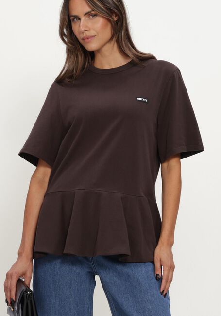 Bruine ROTATE Top PEPLUM T-SHIRT - large