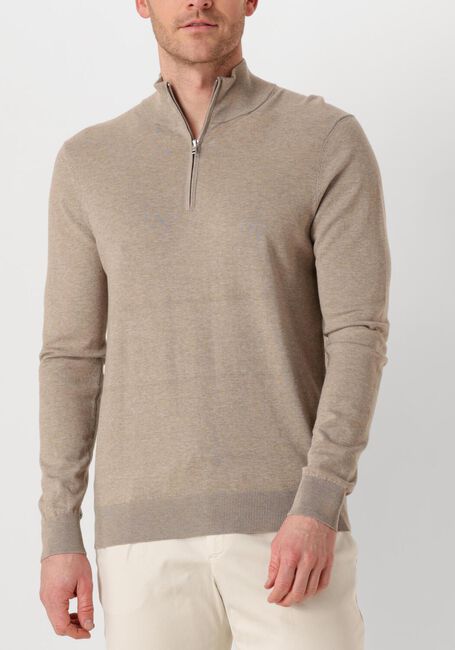 Beige PROFUOMO Trui PULLOVER HALF ZIP - large