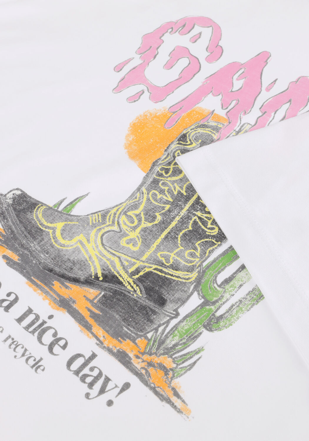 Witte GANNI T-shirt BASIC COTTON JEESEY T SHIRT - large