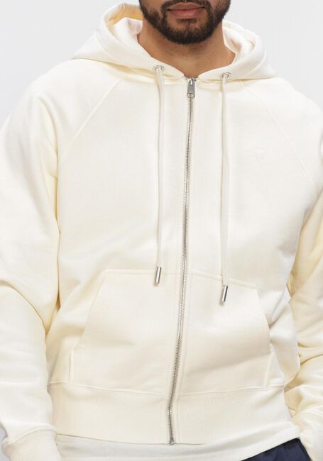 Ecru AMI PARIS Vest SMALL EMBOSSED ADC HOODIE WITH ZIP - large