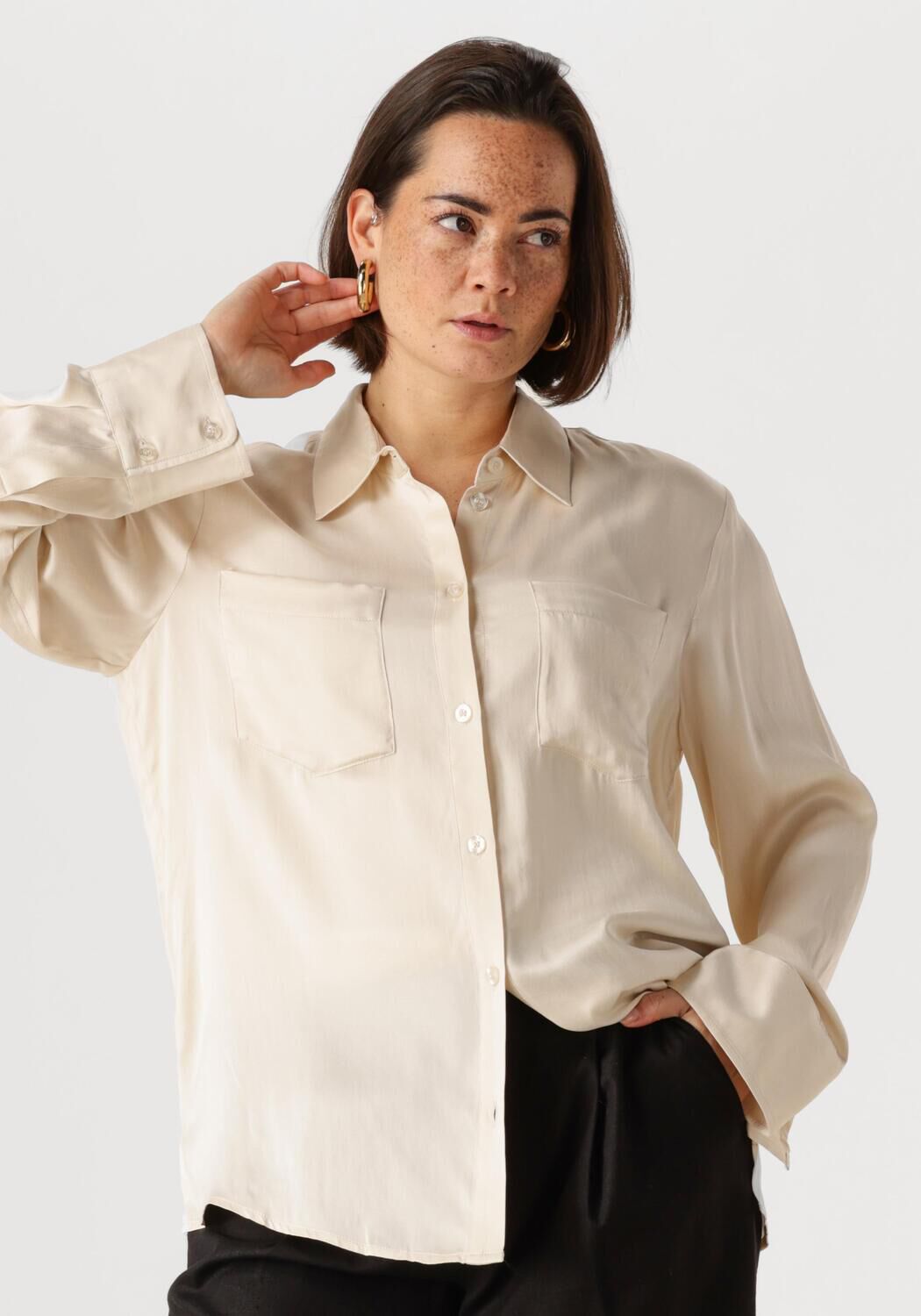 Gestuz Blouse Dames Silkegz Shirt, Maat: 40, Kleur: Wit afbeelding 1