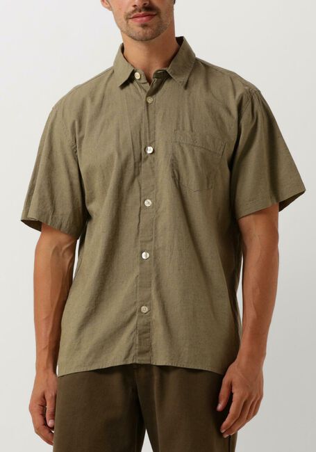 Groene FORÉT  SERENE LINEN SS SHIRT - large