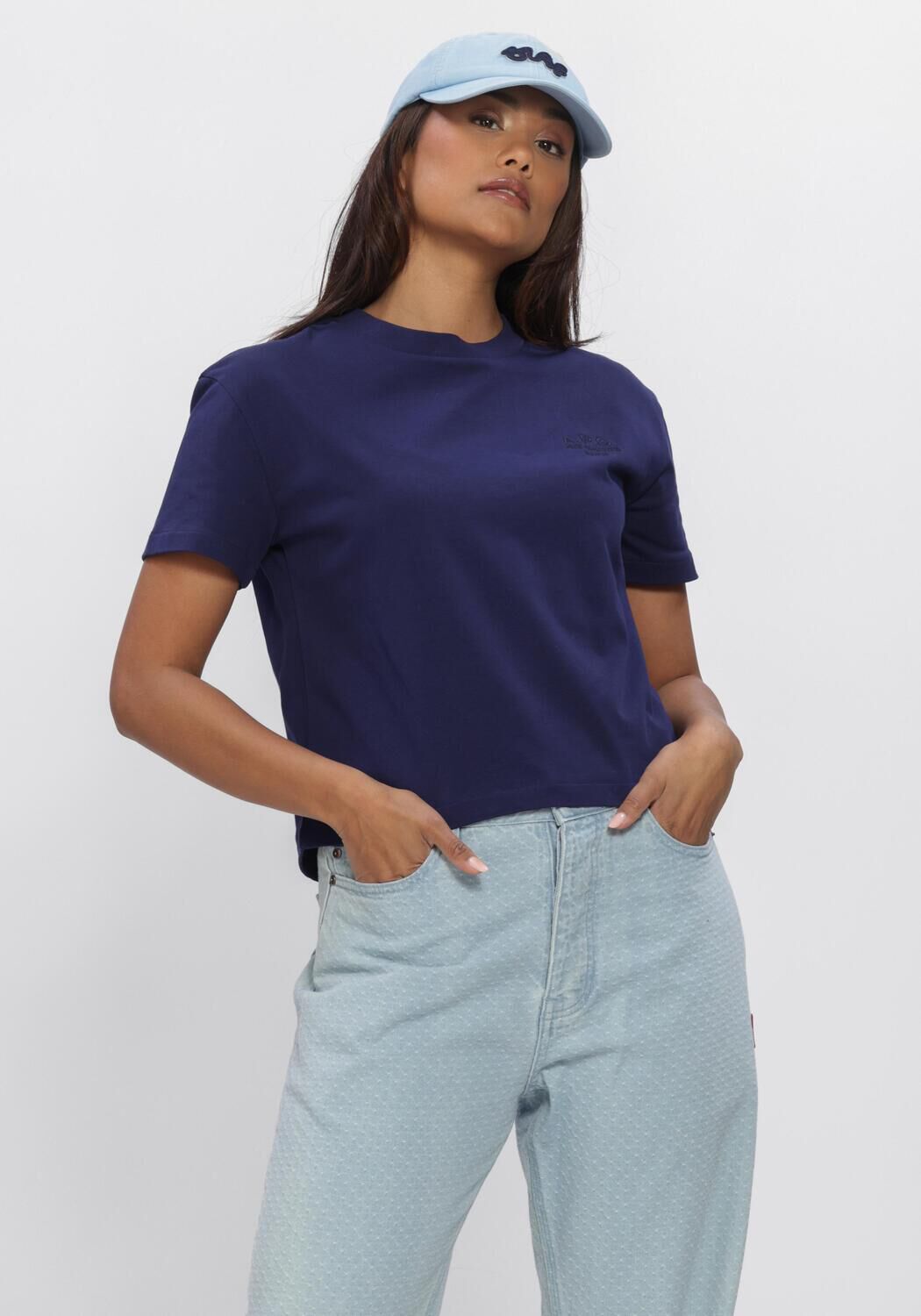 Donkerblauwe APC Tops & T-shirts BOXY RUE MADAME - large