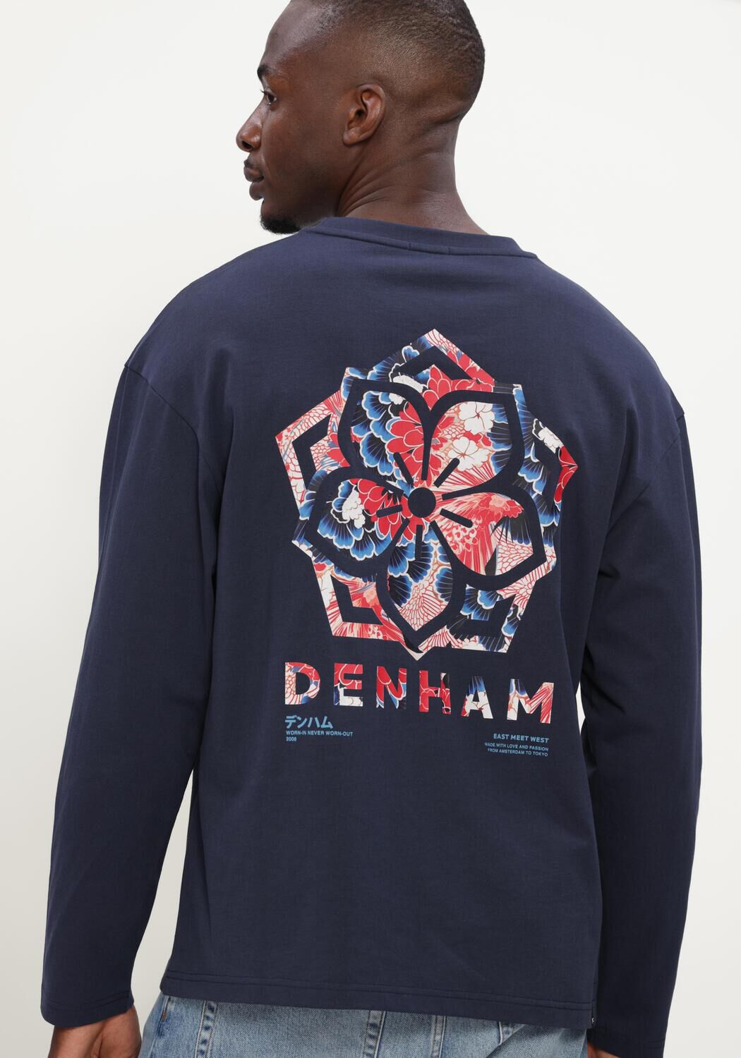 Donkerblauwe DENHAM T-shirt TSUBAKI - large