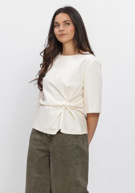 Creme SECOND FEMALE Tops & T-shirts ARKAI DRAPE TEE - large