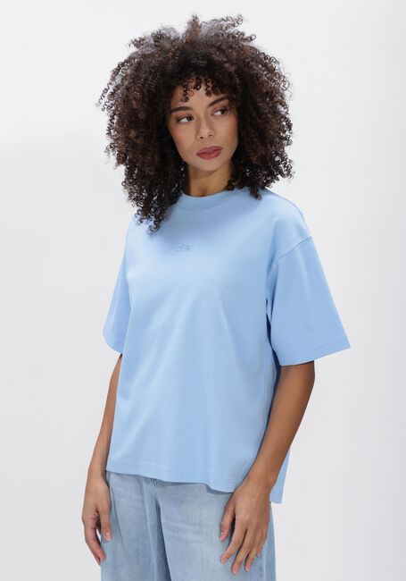 Lichtblauwe OLAF HUSSEIN T-shirt RETRO LOGO BOXY TEE - large
