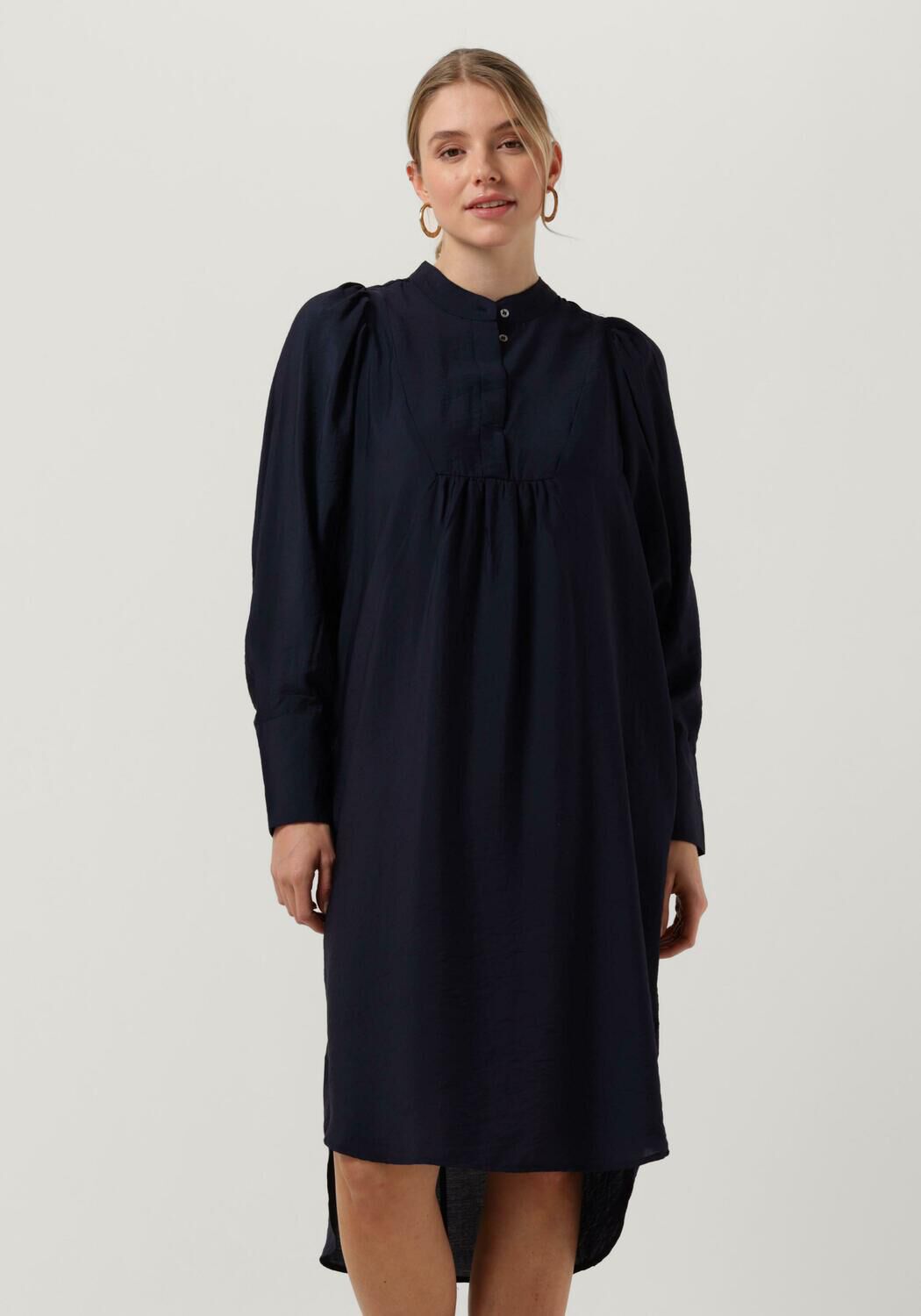 Co'Couture Midi Jurk Dames Callum Volume Dress, Maat: S, Kleur: Donkerblauw