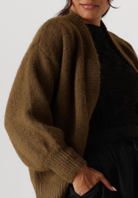 Groene SUMMUM Vest PUFF SLEEVE CARDIGAN COZY MELANGE KNIT - large