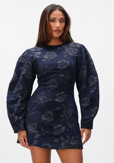 Donkerblauwe ROTATE Jurken JACQUARD MINI DRESS - large