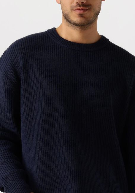 Donkerblauwe WOODBIRD Trui WBKURT BASE KNIT - large