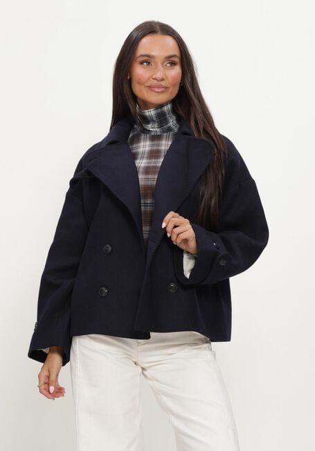 Donkerblauwe RUBY TUESDAY Jassen MATHO SHORT DOUBLE BREASTED WOOLEN COAT - large