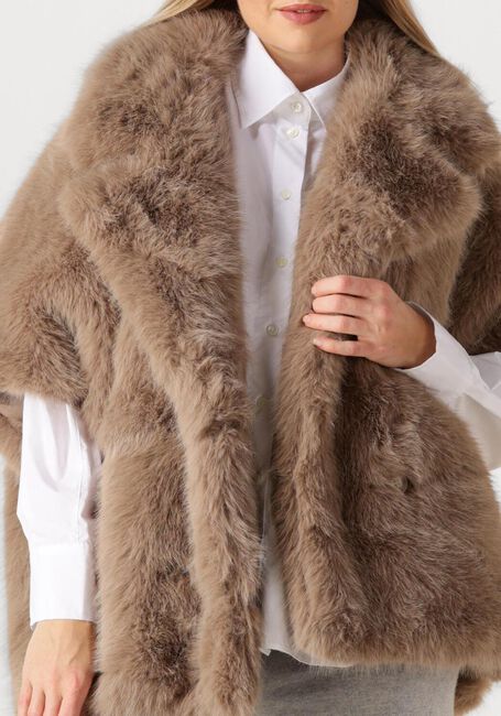 Camel ALTER EGO Faux fur jas ELIN - large