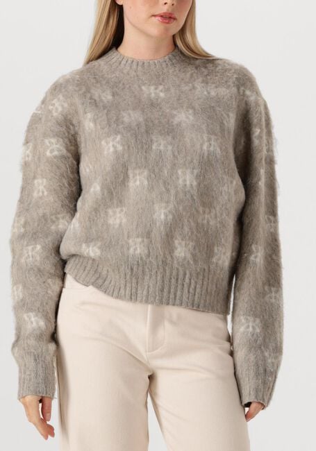 Taupe STUDIO AR Trui ALYSSA BRUSHED KNIT - large