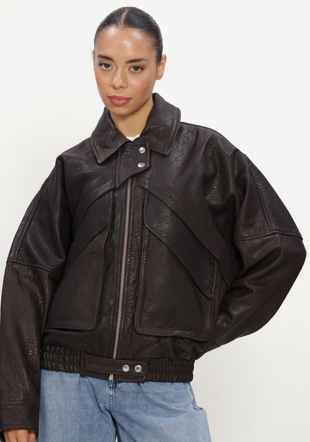 Bruine ALTER EGO Jack RIVER LEATHER JACKET - large