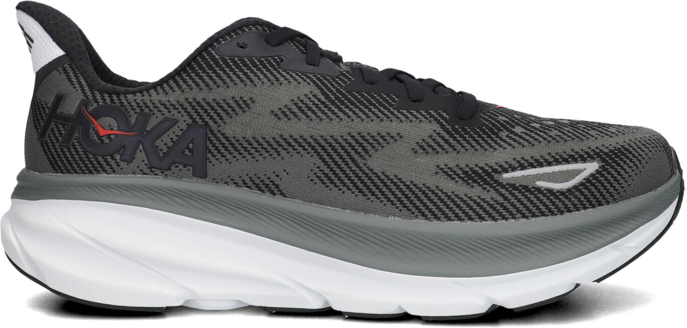 Hoka Lage Sneakers Dames Clifton 9, Maat: 46 2/3, Materiaal: Textiel, Kleur: Zwart