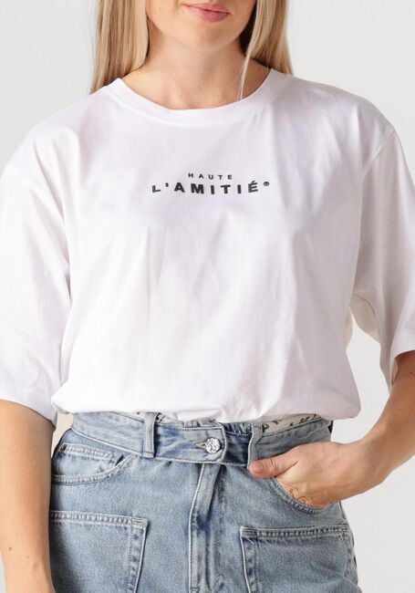 Witte HAUTE L'AMITIÉ T-shirt CREW RUB PRINT TEE - large