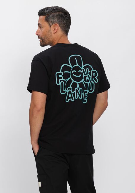Zwarte FLANEUR T-shirt HAPPY FLOWER T-SHIRT - large