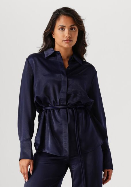 Donkerblauwe DANTE6 Blouses JONI BELTED OVERSIZED SHIRT - large