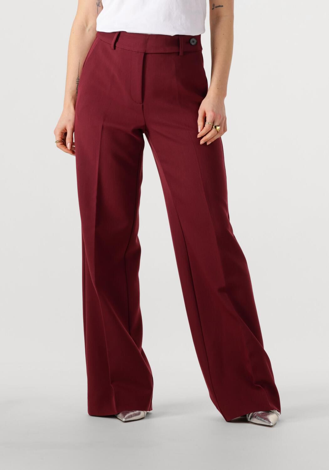 Co'Couture Pantalon Dames Kyle Cc Wide Long Pant, Maat: L, Kleur: Bordeaux