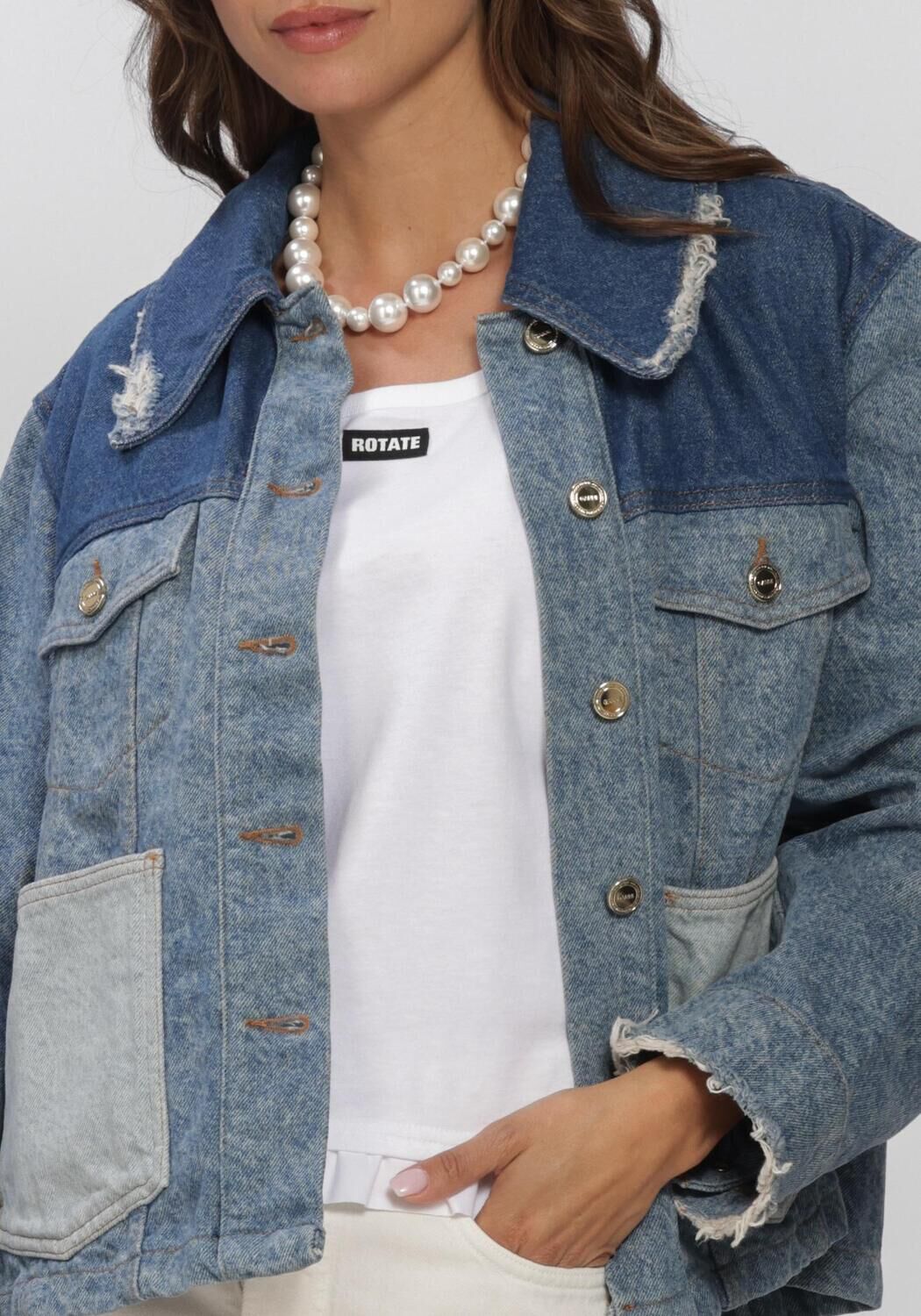 Blauwe GANNI Spijkerjas MID BLUE VINTAGE - large