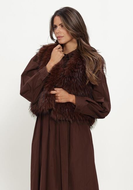 Bruine LUISA CERANO Blazer BOHO-WESTE IN FELL-OPTIK - large