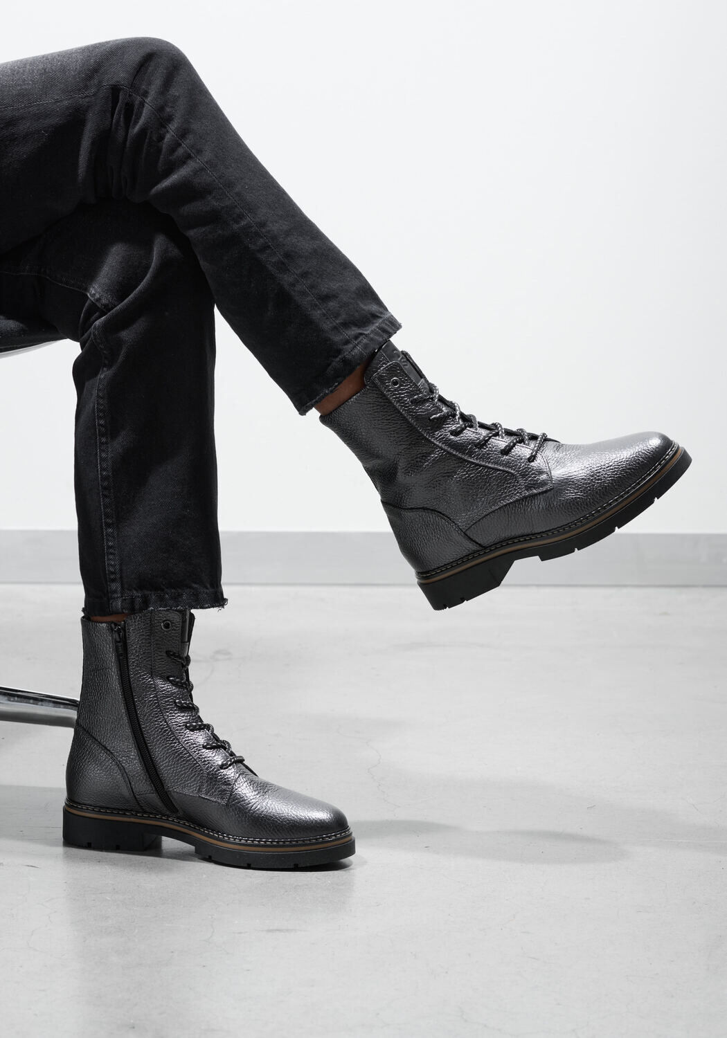 Grijze DL SPORT Veterboots 6376 - medium