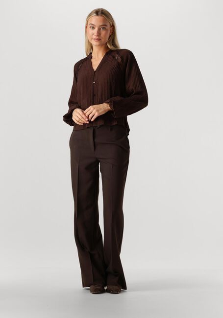 Bruine CO'COUTURE Wijde broek VOLA LONG WIDE PANT - large