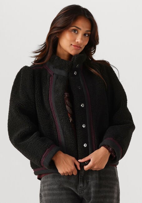 Zwarte ANTIK BATIK Teddy jas SALLY JACKET - large