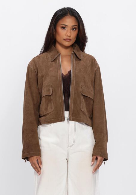 Donkergroene ALTER EGO Leren jas LYNELLE - large