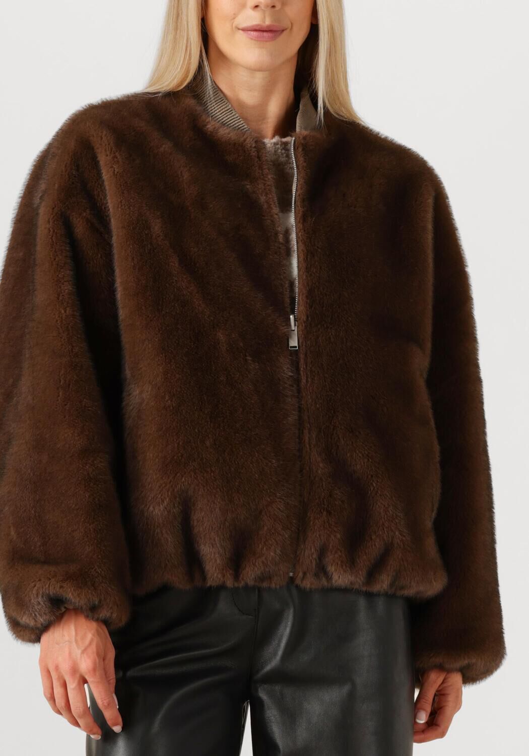 Bruine STUDIO AR Faux fur jas ETTA - large