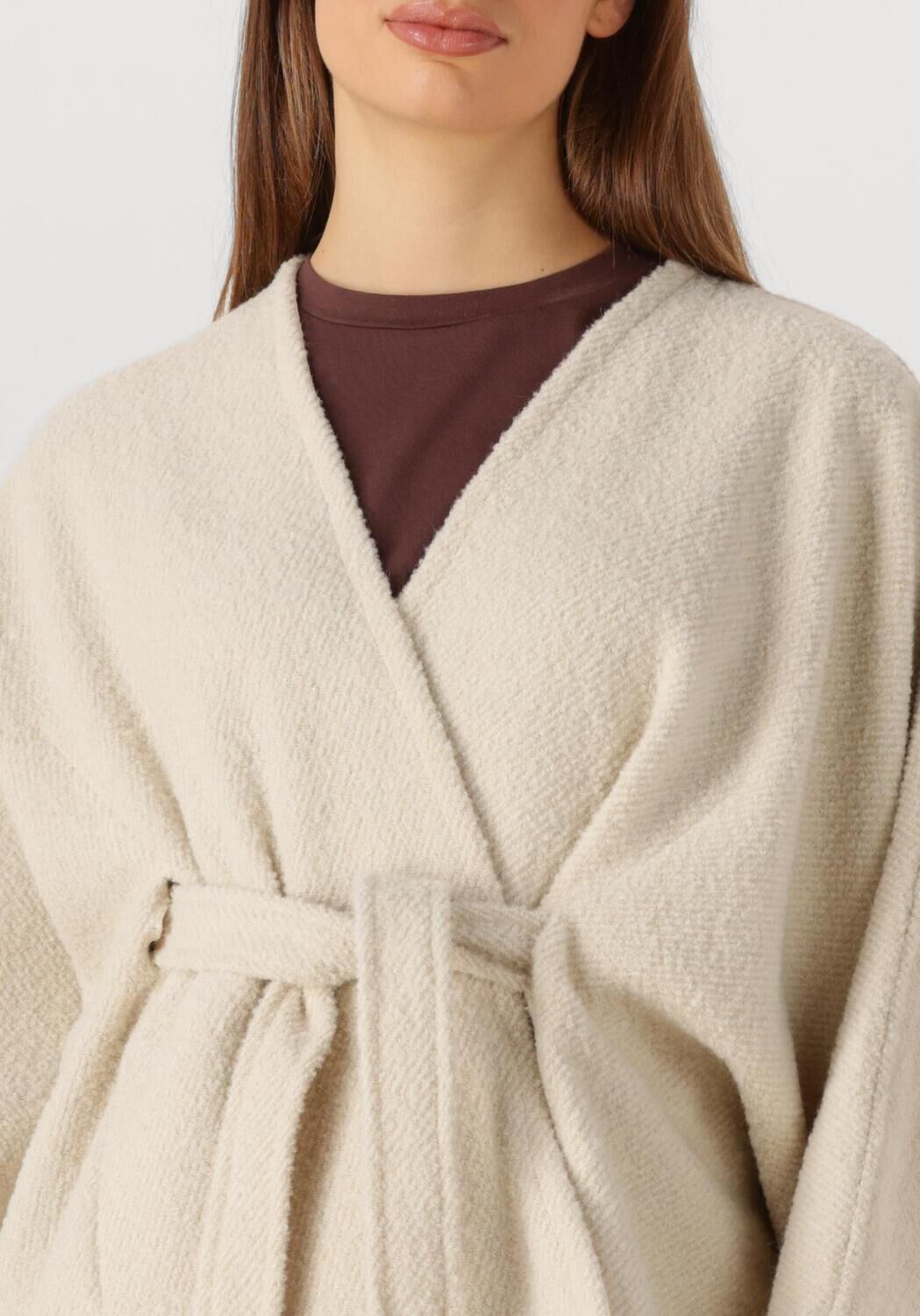 Ecru SEA ME HAPPY Blazer RUANA COVER UP WOOL - large