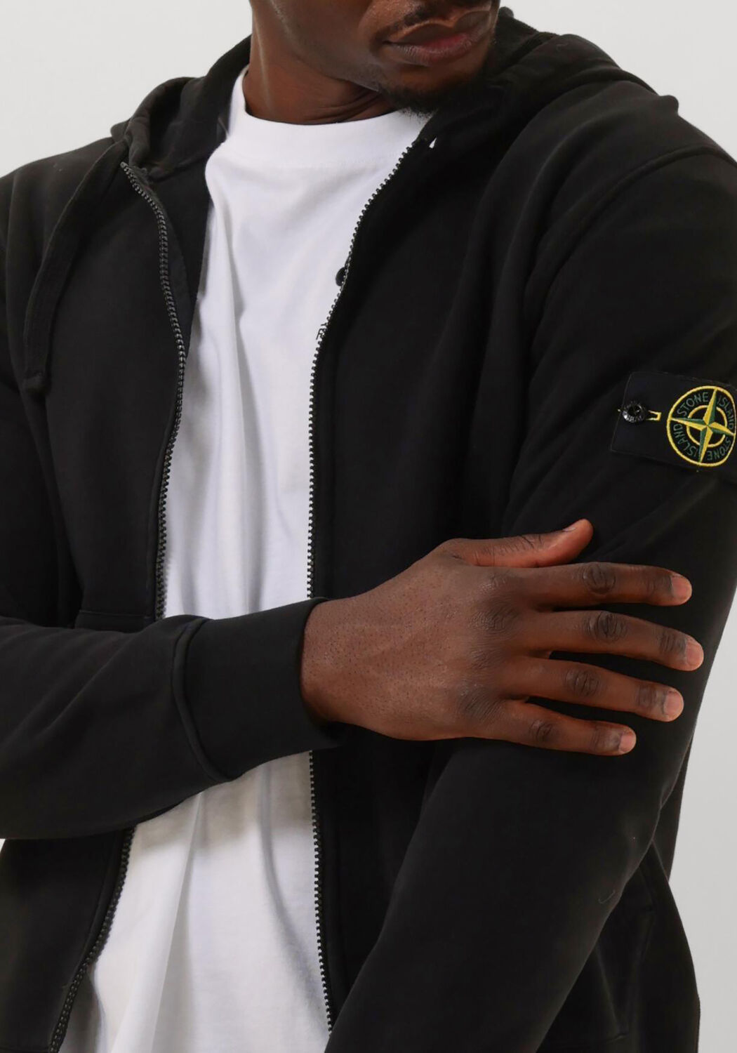 Zwarte STONE ISLAND Vest HOODIE SWEATER - large