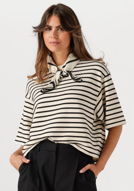 Ecru ANINE BING T-shirt MYERS CROPPED TEE - large