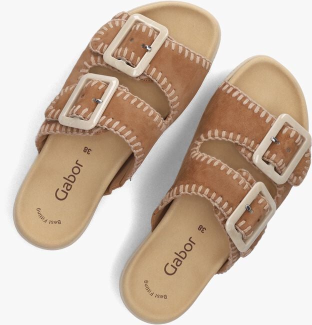 Gouden hoge slippers met sleehak Gouden hoge slippers met sleehak