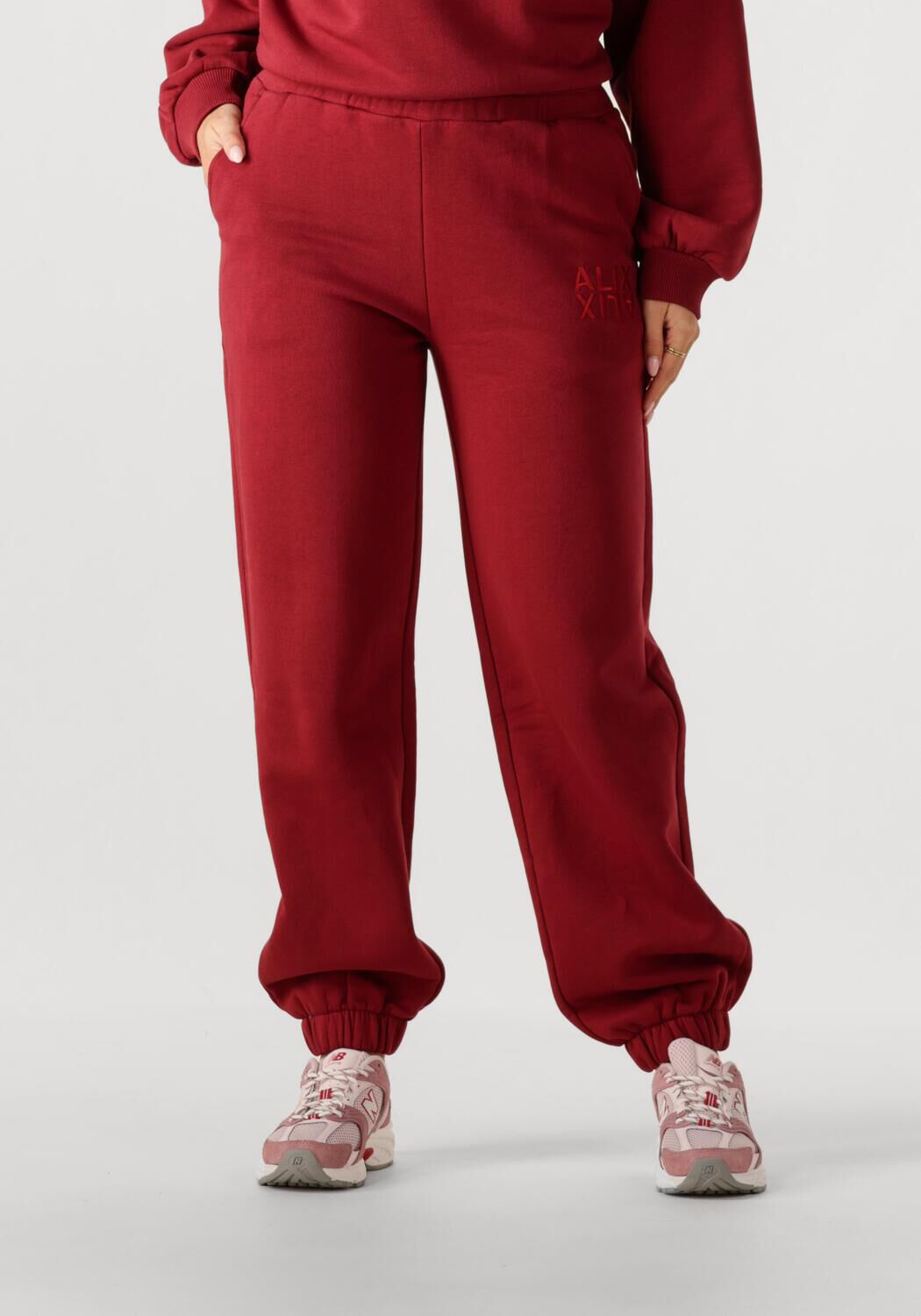 Alix the Label Joggingbroek Dames Ladies Knitted Alix Sweat Pants, Maat: XL, Kleur: Rood afbeelding 1