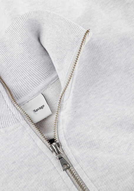 Lichtgrijze THE SAVAGE REPORT Sweater HALF ZIP - large